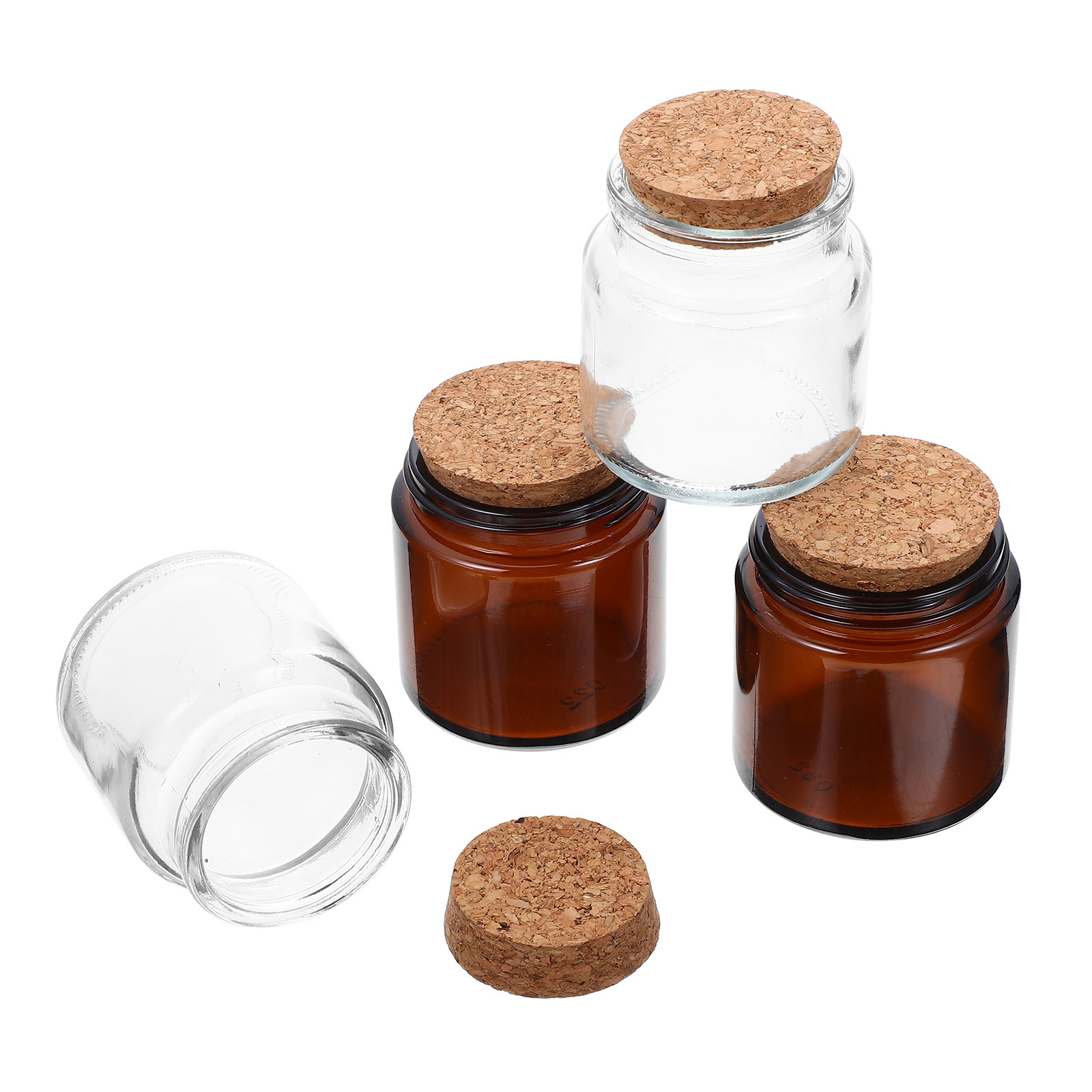 Candle Making Jars With Lids - 4 sztuki grubych szklanych słoików z